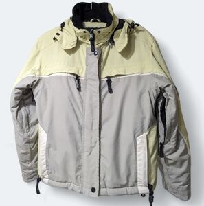 HELIX Women Ski Snowboarding Hooded Full Zip Jacket Coat Powder Skirt Zip Vent S